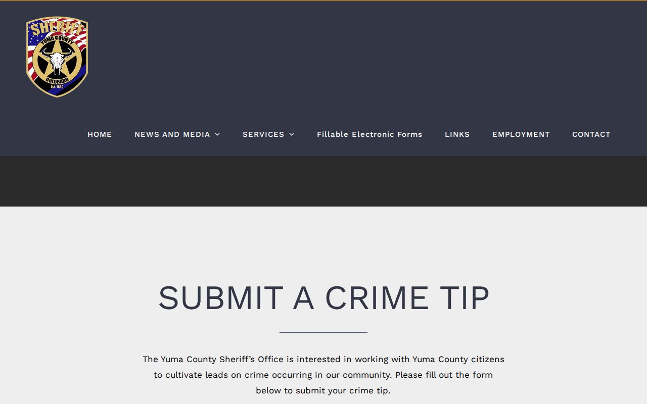 Yuma County Sheriff crime tip program