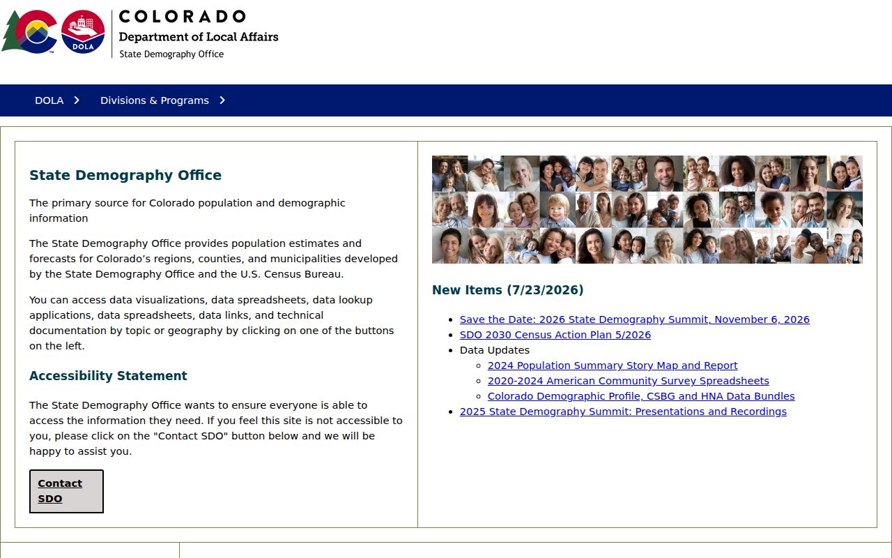 Colorado municipal population data