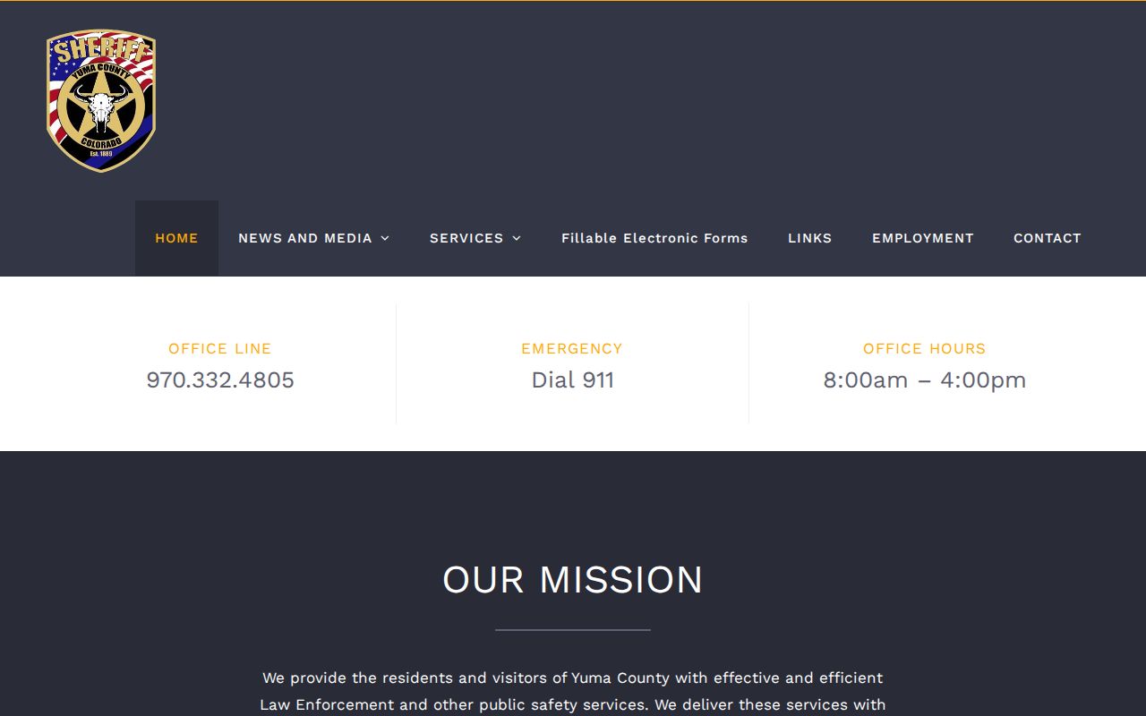 Yuma County Sheriff home page